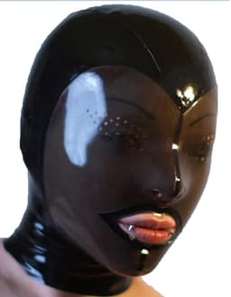 SnelShoppen - Unisex Fashion Latex Kap, Transparant Zwart Latex Masker met Achter Rits, XXL Geschikt voor Novelty Latex Clubwear en Feestkleding — thumbnail 1