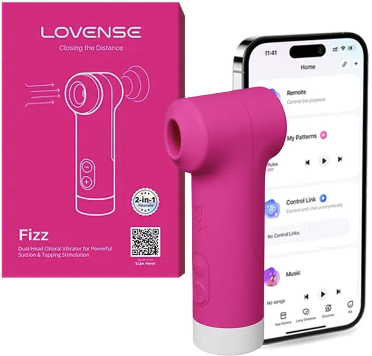 Lovense - Fizz Clitoris Suction En Tapping Vibrator - Roze — afbeelding 1
