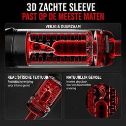 Lovemytoy Masturbator voor Mannen - Penispomp & Pocket Pussy - 7 Stoot-, Draai-, Tril-, Zuig- en Likstanden - Waterdicht - LCD Display - Sekspeeltje voor Mannen — thumbnail 5