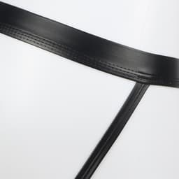 Zeloria Heren String Wetlook – Heren Lingerie – Faux Leather Tanga – Stretch String – Zwart – S — thumbnail 3