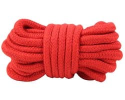 Zeloria Bondage Touw 10 Meter – Zacht Katoenen Bondage Rope 8 mm – Shibari Touw – BDSM Touw – Rood