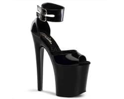 Pleaser - XTREME-875 Sandaal met enkelband, Paaldans schoenen - Paaldans schoenen - 44 Shoes - Zwart