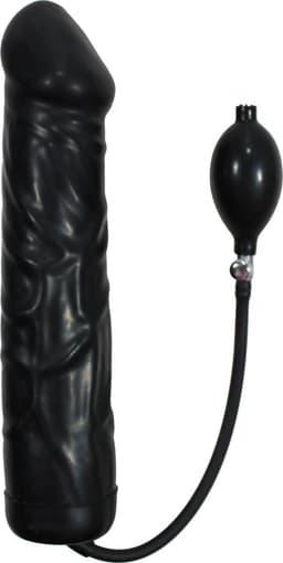 You2Toys Opblaadbare Giant Latex Dildo - Zwart — thumbnail 1