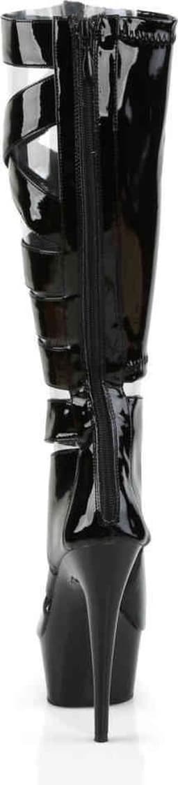 EU 37 = US 7 | DELIGHT-600-49 | 6 Heel, 1 3/4 PF Knee High Gladiator Boot, Back Zip — thumbnail 4