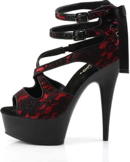Pleaser - DELIGHT-678LC Hoge hakken - US 7 - 37 Shoes - Rood/Zwart — thumbnail 3