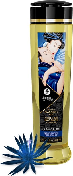 Shunga - Massageolie - Seduction Midnight Flower - 240 ml — thumbnail 4