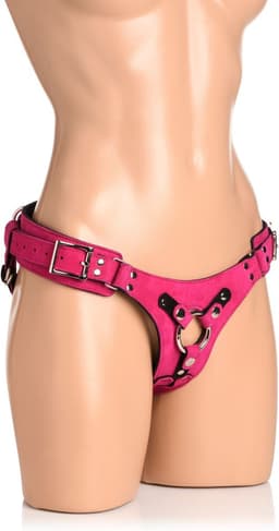 Korset Deluxe Leren Strap On - Paars — thumbnail 5