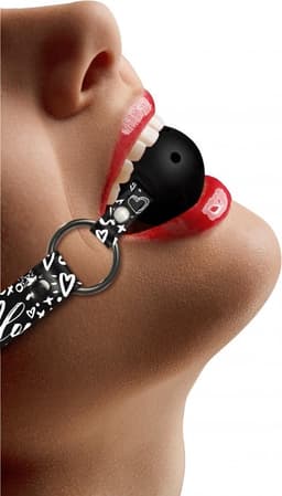 Breatheable Ball Gag - Love Street Art Fasion - Black — thumbnail 1