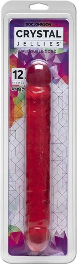 Doc Johnson Crystal Jellies dubbele dildo Jr. Double Dong roze - 30,23 cm — thumbnail 2