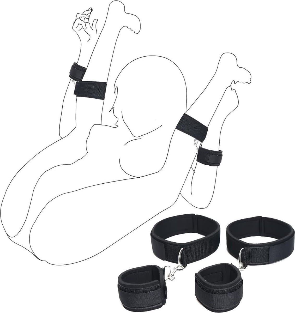 Benenspreider bdsm - Seksspeeltjes voor Koppel – Erotiek Toys - Sex Sling – Love Swing – Discreet Verpakt – Zwart — afbeelding 1