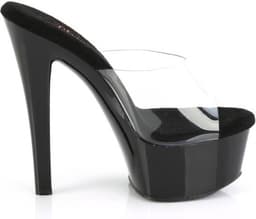 Pleaser - GLEAM601 Muiltjes met hak - US 8 - 38 Shoes - Zwart/Zwart — thumbnail 2
