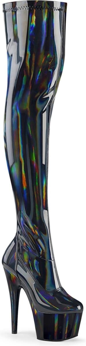 Pleaser - ADORE-3000HWR Plateau Overknee Laarzen - Paaldans schoenen - 44 Shoes - Zwart — afbeelding 1