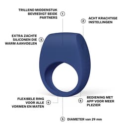 LELO TOR 3 – Vibrerende Ring – App-Gestuurd – 8 Genotsinstellingen – Base Blue — thumbnail 3