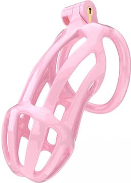 Rimba Toys - P-Cage PC02 - Kunststof Kuisheidskooi - Peniskooi - Chastity - Roze - Verkrijgbaar in 3 maten — thumbnail 1