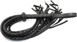 Multistring Seks zweep Deluxe 78 CM - Seks - Sex - Sekszweep - SM - BDSM - Zwart - Leer - Leder — thumbnail 2
