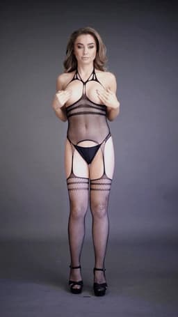 Shots - Le Désir Bodystocking met Bretels en Bandjes - One Size black O/S — thumbnail 1