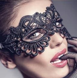 Hiden - Maskerade Oogmasker - Venetiaanse masker - Gala - Sexy - Feest - Vrouwen - Zwart — thumbnail 2