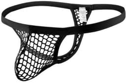 Heren Fishnet String – Transparant Zwart – Sexy Ondergoed voor Mannen – Verleidelijke Lingerie - Doorzichtig - Maat XXL — thumbnail 1