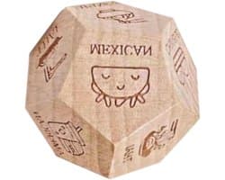 Houten Dobbelstenen - Date Night Spel - Romantische Avonden - 12 Voedselmotieven - 3x3x3 cm - Meerkleurig
