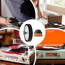 Grammofoonplaat Reinigingsset - Vinyl Reiniger - Platen Onderhouden - Dubbelzijdig Waterdicht Ontwerp - Voor 7 10 & 12 Inch - Zwart — thumbnail 3