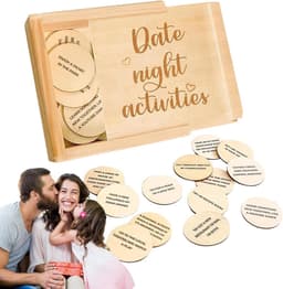 Koppel Spelletjes - Date Night - Romantische Avonden - 52 Verschillende Activiteiten - 11 x 11 x 3 cm - Houtkleurig — thumbnail 5