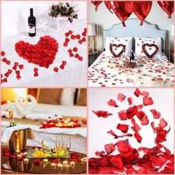 Decoratie Set - Romantische Set - Romantische Avonden - Hartvormige Ballonnen - 2000 Rozenblaadjes - Rood — thumbnail 2