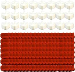 Valentijnsdag Romantische voor Haar Kit 24 Stks Vlamloze Romantische LED Kaarsen met 2000 Stks Kunstmatige Rozenblaadjes Set A — thumbnail 1
