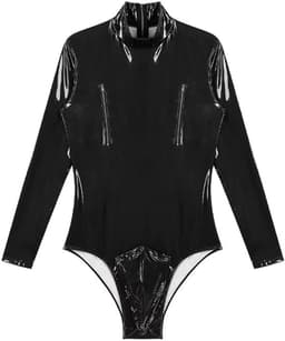 Bodysuit Lingerie Heren Lakleer - Clubwear - Rits - Catsuit - Zwart — thumbnail 5