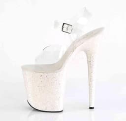 Pleaser - FLAMINGO-808LG Sandaal met enkelband, Paaldans schoenen - Paaldans schoenen - 37 Shoes - Roze/Transparant — thumbnail 3