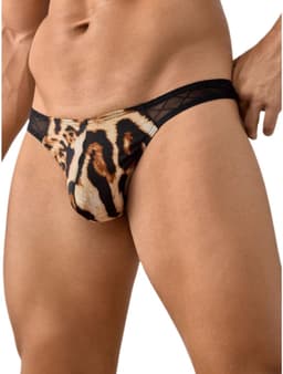 Sexy Luipaardstring voor Heren - Mesh Doorschijnende Tailleband - Verleidelijk Ondergoed - XXL | LekkerStout | ( LS306 ) — thumbnail 5