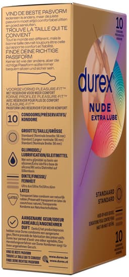 Durex Condooms Nude Extra Lube - 2 x 10 stuks - Voordeelverpakking — thumbnail 1