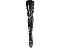 Pleaser - DELIGHT-3055 Plateau overknee Laarzen - US 5 - 35 Shoes - Zwart — thumbnail 2