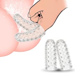 Oneay 2 stuks vingercondooms voor vrouwen, vinger vibrator G-punt stimulator, anale seksspeeltjes, BDSM seksspeeltjes en -spelletjes voor volwassenen, vingercondoom voor lesbische seks. — thumbnail 1