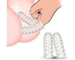 Oneay 2 stuks vingercondooms voor vrouwen, vinger vibrator G-punt stimulator, anale seksspeeltjes, BDSM seksspeeltjes en -spelletjes voor volwassenen, vingercondoom voor lesbische seks.