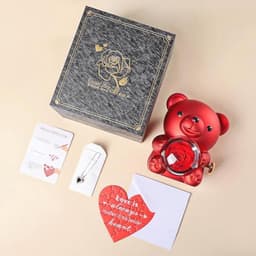 Romantische teddybeer met rozenbloem - Perfect cadeau voor Valentijnsdag, Moederdag, bruiloften en jubilea — thumbnail 5