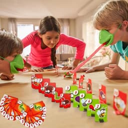 Kikkerspel - Tongspel - Snelheid Spel - Oefent Geheugen - 21x10cm - Vier Maskers — thumbnail 2