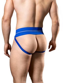 MM Sports The Original No. 10 Swimmer/Jogger Jockstrap 3 inch Blue - MAAT L - Heren Ondergoed - Jockstrap voor Man - Mannen Jock — thumbnail 5
