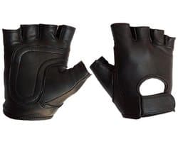 Mister B - Leren Handschoenen zonder Vingers - Zwart L