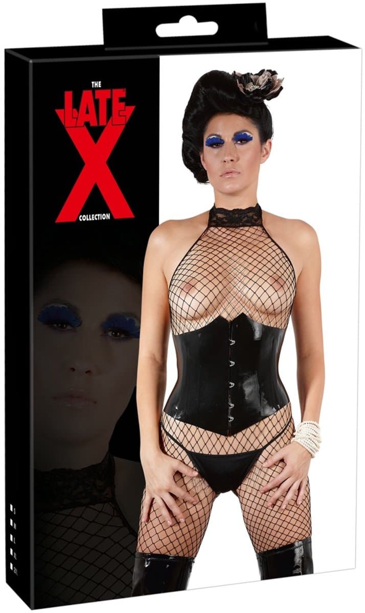 LateX – Latex Korset Klassiek en Uitdagend voor Extra Spanning en Uitdaging Maat XL - Zwart — afbeelding 1
