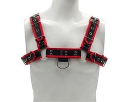 Rouge - Lederen Borstharnas voor Heren - Maat L/XL - Zwart/Rood