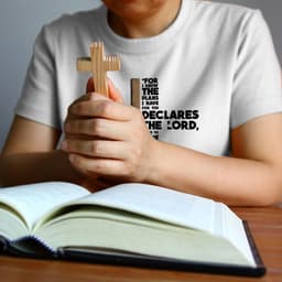 Heren T-Shirt met Christelijke Tekst en Kruis - Religieus Shirt voor Mannen — thumbnail 3