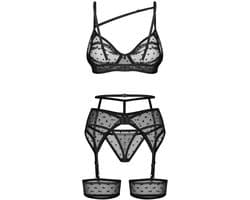 Obsessive - Nuites Driedelige Set - Zwart