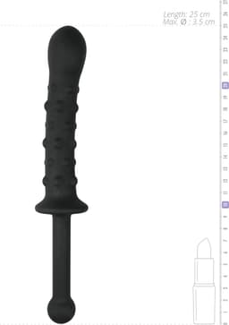 EasyToys - Dildo met Handvat - Dubbele Dildo - 25 cm - Dildo's - Sex Toys voor Vrouwen en Mannen - Dildo Mannen Anaal - Zwart — thumbnail 2