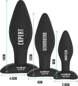Blackdoor Collection – Anale Training Buttplug Set – 3-delig – Fluweelzachte Siliconen Set voor Koppels, Beginners & Gevorderden — thumbnail 3