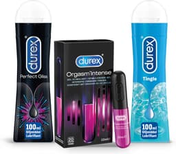 Durex - 210ml Glijmiddel - Perfect Gliss 1x100ml - Intense Orgasm 1x10ml - Play Tingle 1x100ml - Voordeelverpakking — thumbnail 1