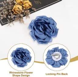 Zijde Satijn Bloem Broche Pin, Grote Pioen Bloemen Revers Pin — thumbnail 1