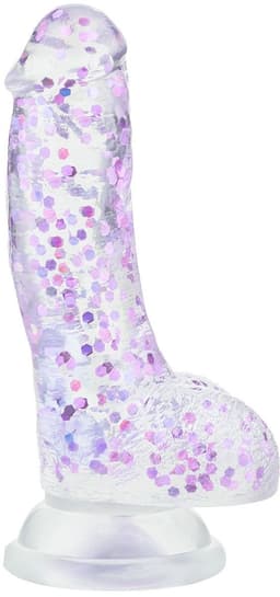 EasyToys Dildo - Glitter Purple - 15 cm — thumbnail 4