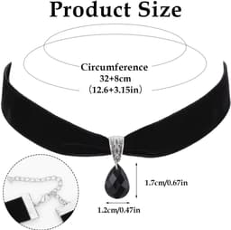 Dailygoods- Halsketting Zwarte Fluwelen Choker - Verstelbaar - Hanger - Accessoire voor Feestdagen - Cosplay - Jaren '90 — thumbnail 4