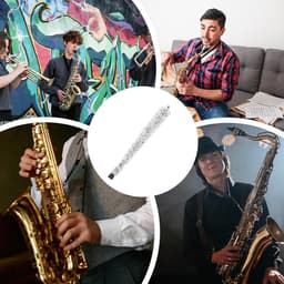 Saxofoon Reiniger - Blaasinstrument Onderhoud - Instrument Schoonmaken - Zachte Katoenen Touw - 40 x 7 cm - Grijs — thumbnail 2