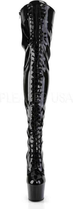 Pleaser - ADORE-3023 Plateau Overknee Laarzen - Paaldans schoenen - 39 Shoes - Zwart — thumbnail 2